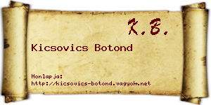 Kicsovics Botond névjegykártya